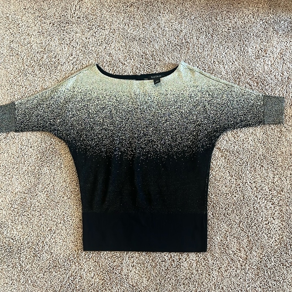 Gold and Black White House Black Market Top
